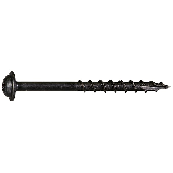 Saberdrive Wood Screw, #7, Black Phosphate Steel Flange Round Head Torx Drive, 128 PK 53839 - main
